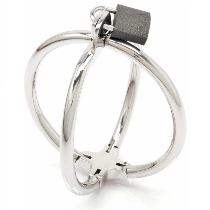 Metal Hard Criss-cross-handschellen aus Edelstahl