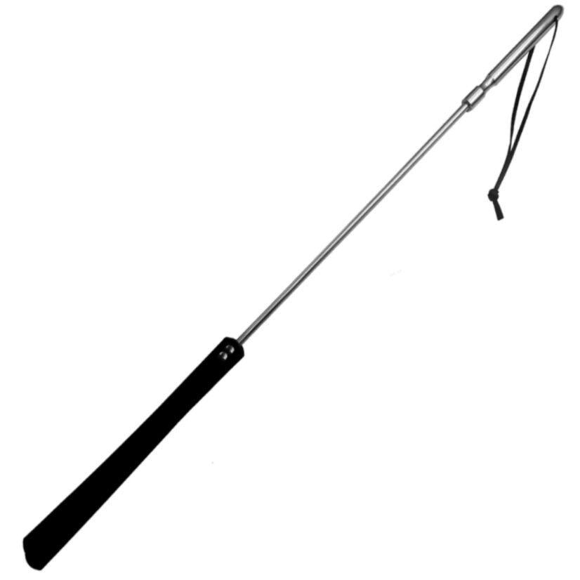 Metal Hard Echtleder-Metall-Reitgerte – 70 cm
