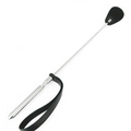 Metal Hard Edelstahl-Reitgerte mit Lederklappen – 61 cm