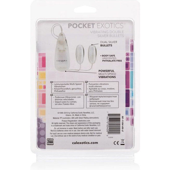CalExotics Pocket Exotics Vibrierende Kugeln Duo – silber