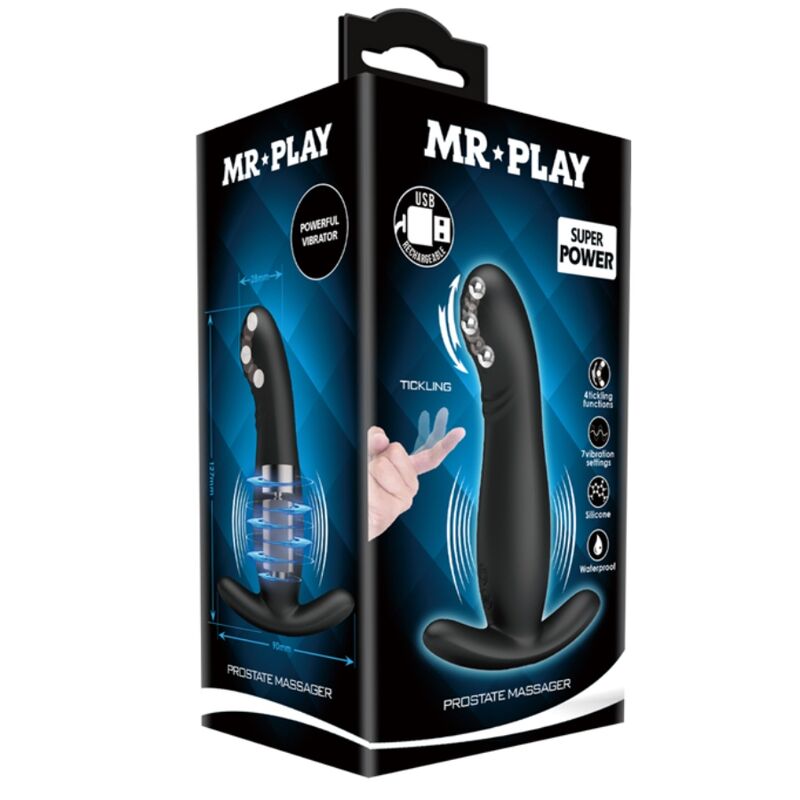 Mr. Play Wiederaufladbarer Prostatamassager – schwarz, Silikon