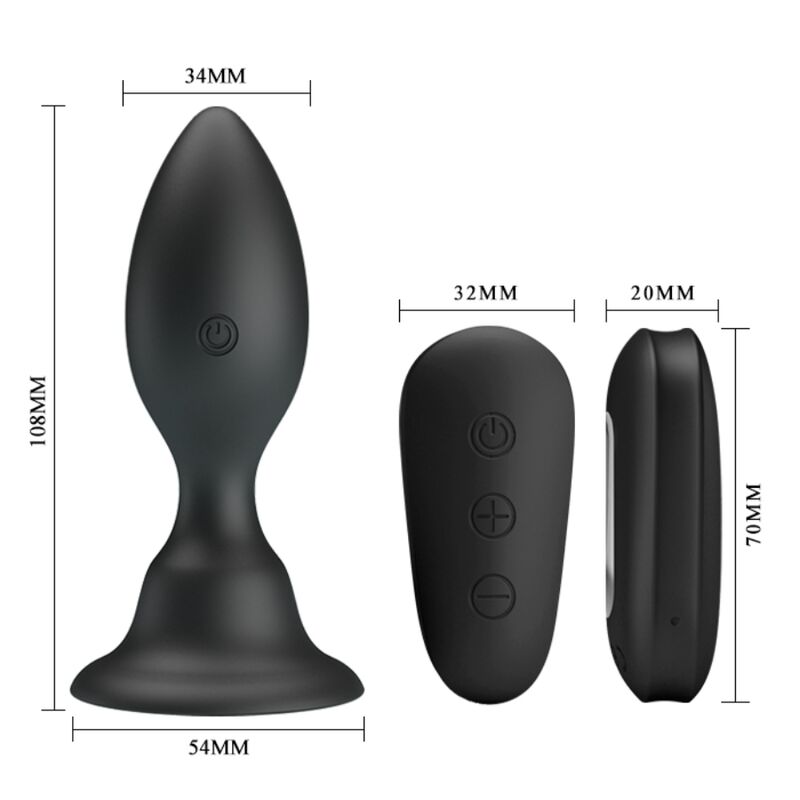 Mr. Play Anal-Plug mit Vibration und Fernbedienung – schwarz