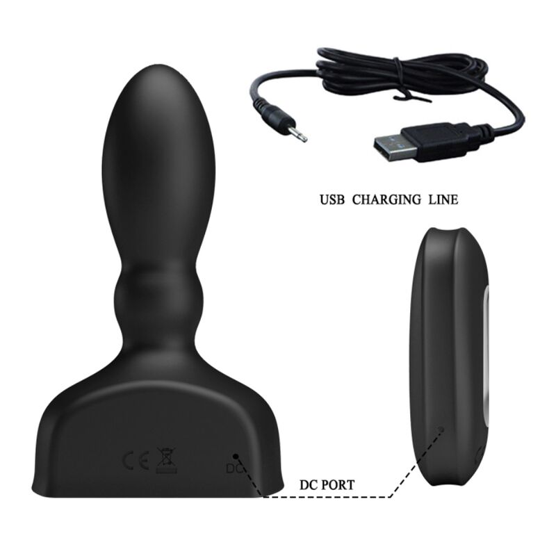 Mr. Play Aufblasbarer Anal-Plug mit Fernbedienung – schwarz