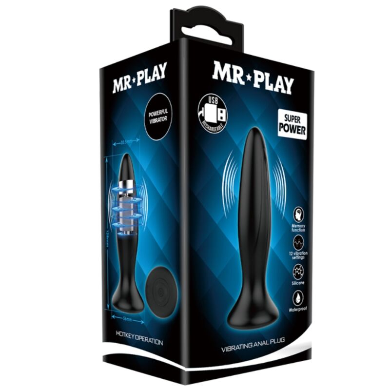 Mr. Play Anal-Plug Vibrator – wiederaufladbar, schwarz, Silikon