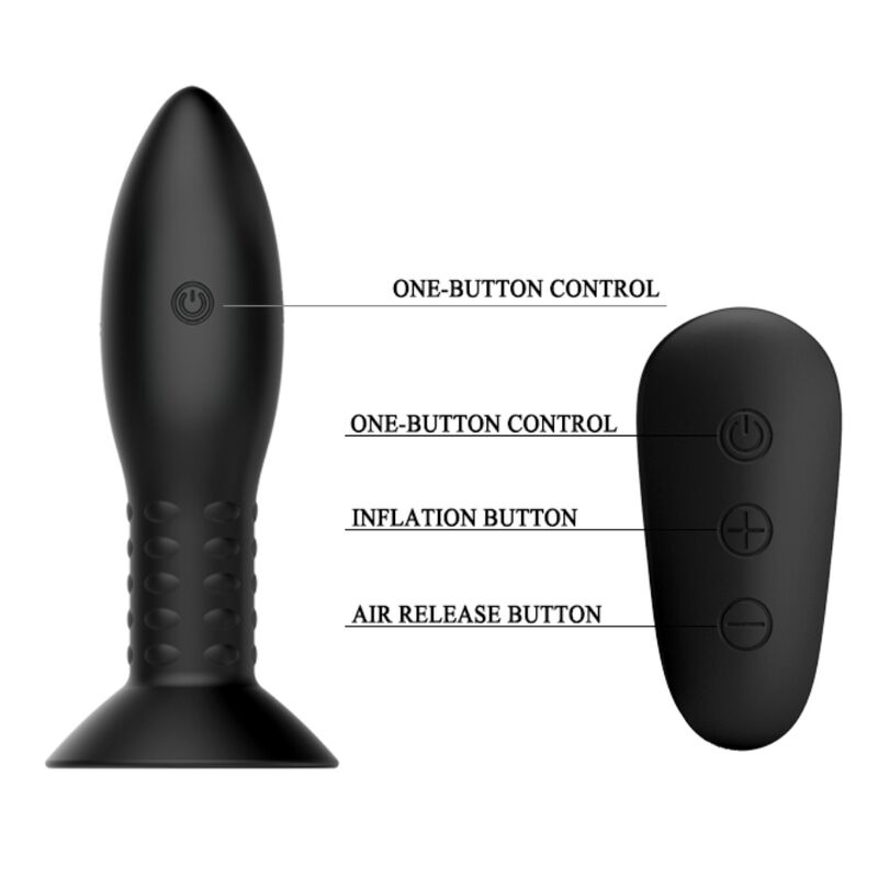 Mr. Play Anal-Plug mit Rotierenden Perlen und Fernbedienung – schwarz