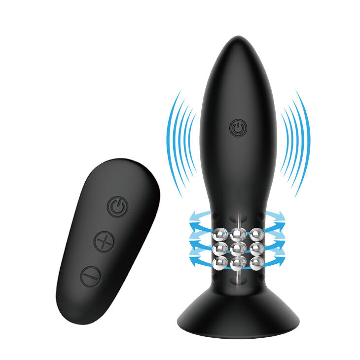 Mr. Play Anal-Plug mit Rotierenden Perlen und Fernbedienung – schwarz