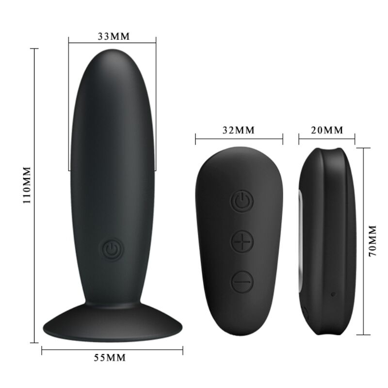 Mr. Play Anal-Plug 12-Modus Vibrator mit Fernbedienung – schwarz