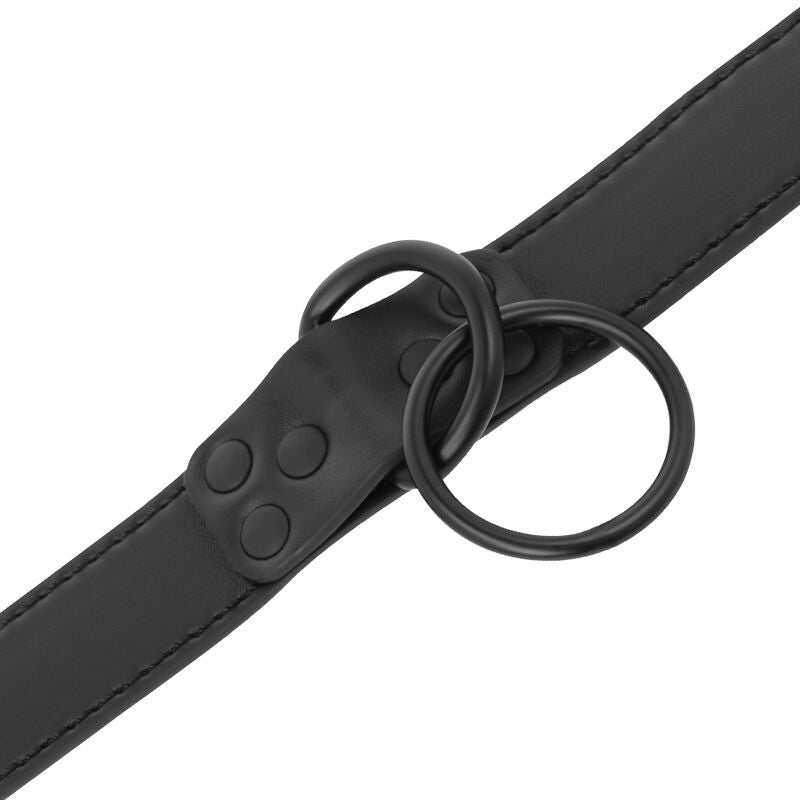 Darkness BDSM Halsband mit Kette – schwarz, Neopren