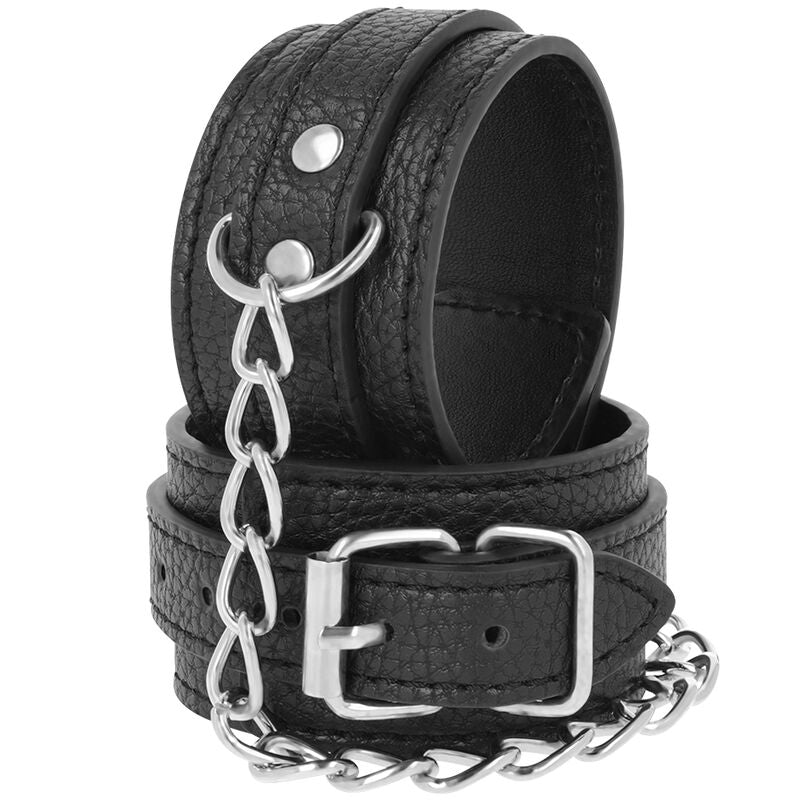 Darkness Handschellen aus strukturiertem PU-Leder – schwarz