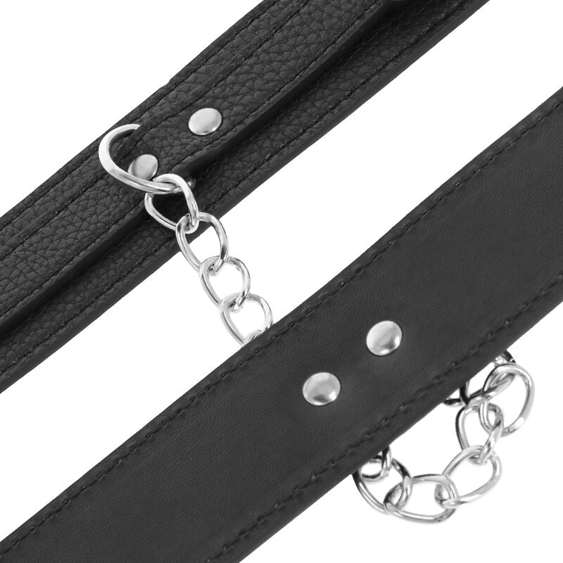 Darkness Handschellen aus strukturiertem PU-Leder – schwarz