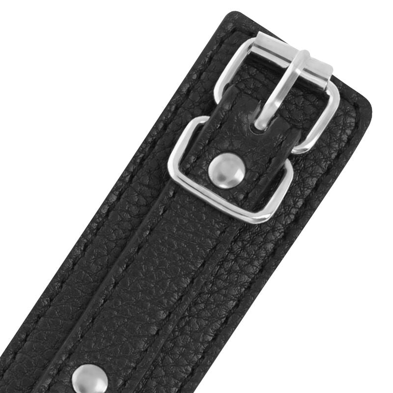 Darkness Handschellen aus strukturiertem PU-Leder – schwarz