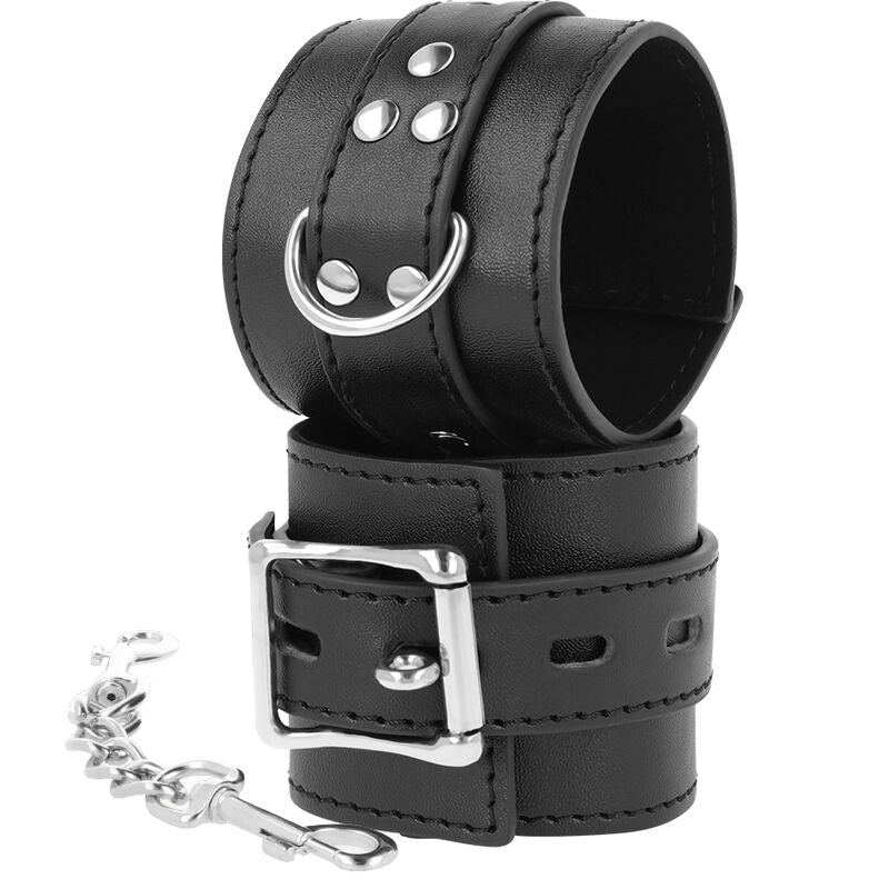 Darkness Handschellen aus Schwarzem Leder