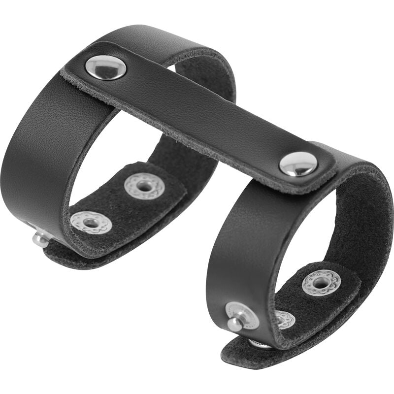 Darkness Verstellbarer Penis- und Hodenring aus Leder