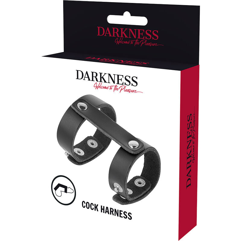 Darkness Verstellbarer Penis- und Hodenring aus Leder
