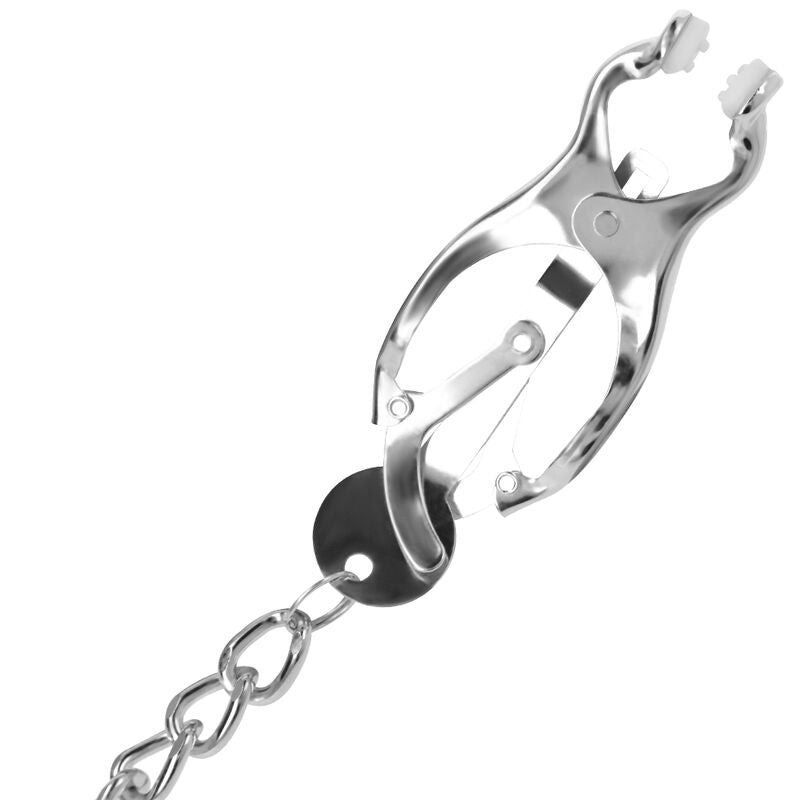 Darkness Nippelklemme aus Metall mit Kette