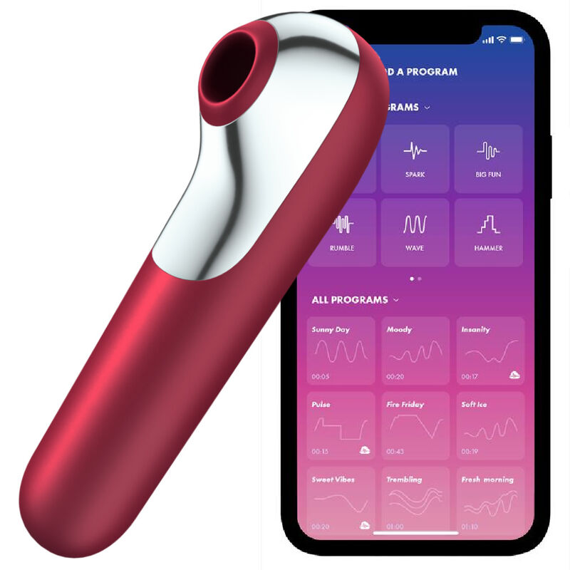 Satisfyer Dual Love Vibrator und Sauger mit Pulsierter Luft Rot