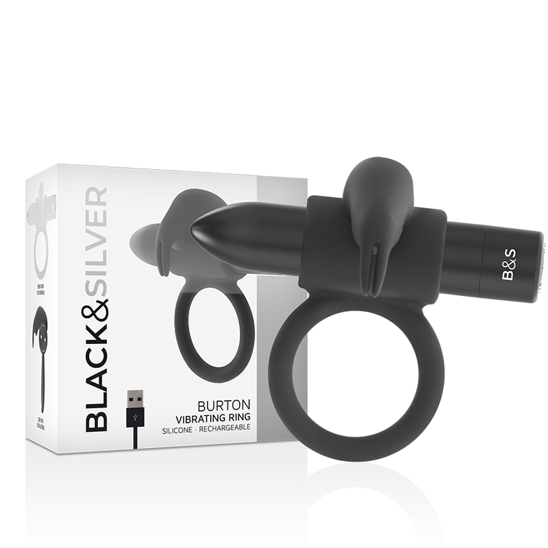 Black&Silver Burton Ring 10 Vibrationsmodi Schwarz