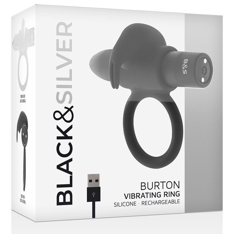 Black&Silver Burton Ring 10 Vibrationsmodi Schwarz