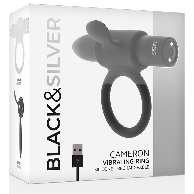 Black&Silver Cameron Schwarz Wiederaufladbarer Ring