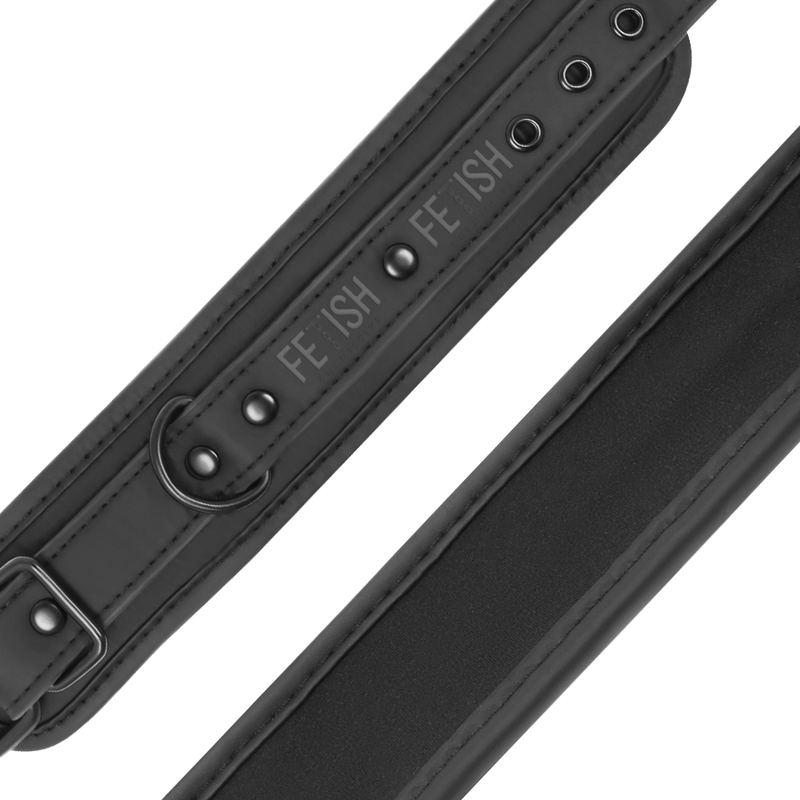 Fetish Submissive Handschellen Aus Veganem Leder Mit Neopren-Futter