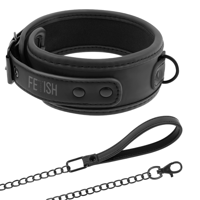 Fetish Submissive Halsband mit Kette Mit Neopren-Futter