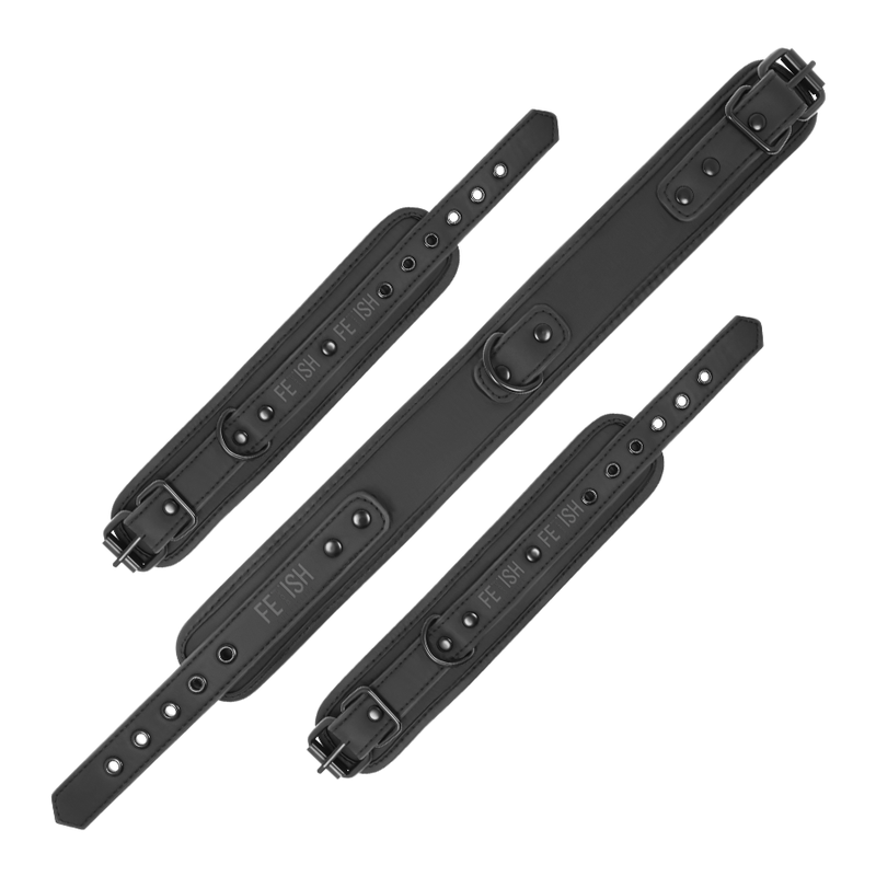 Fetish Submissive Halskette Und Handschellen Aus Veganem Leder Mit