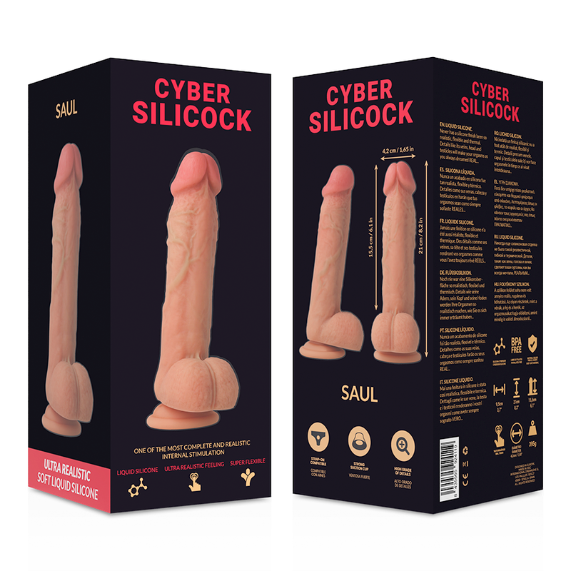 Cyber Silicock Strap-on Saul Flüssige Silikon mit 3 Ringen Gratis...