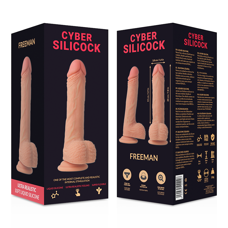 Cyber Silicock Strap-on Freeman Flüssige Silikon mit 3 Ringen...