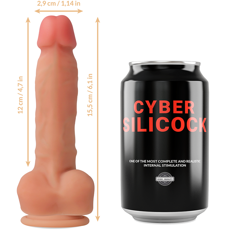 Cyber Silicock Strap-on Ansel mit 3 Ringen Gratis 15.5 CM Ø 2.9 CM
