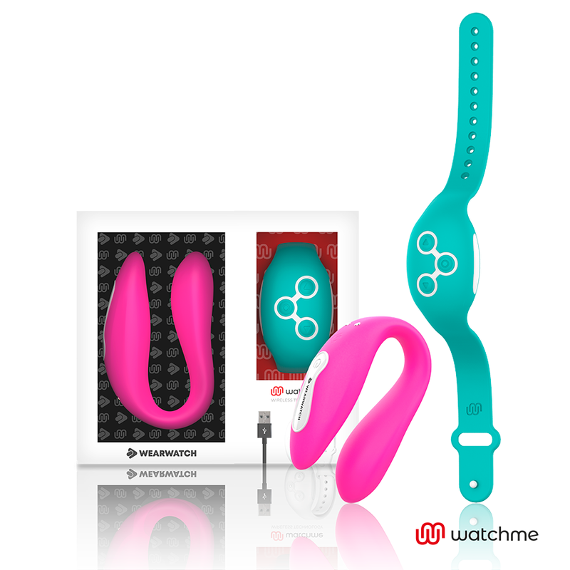 WearWatch Dual WatchMe Vibrator – Fuchsia/Meeresblau