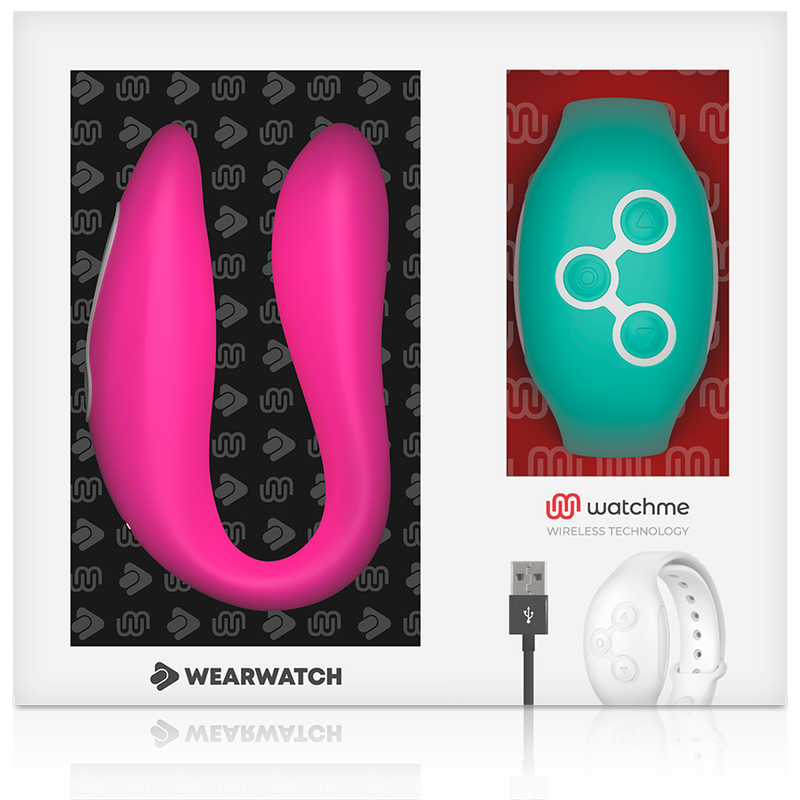 WearWatch Dual WatchMe Vibrator – Fuchsia/Meeresblau