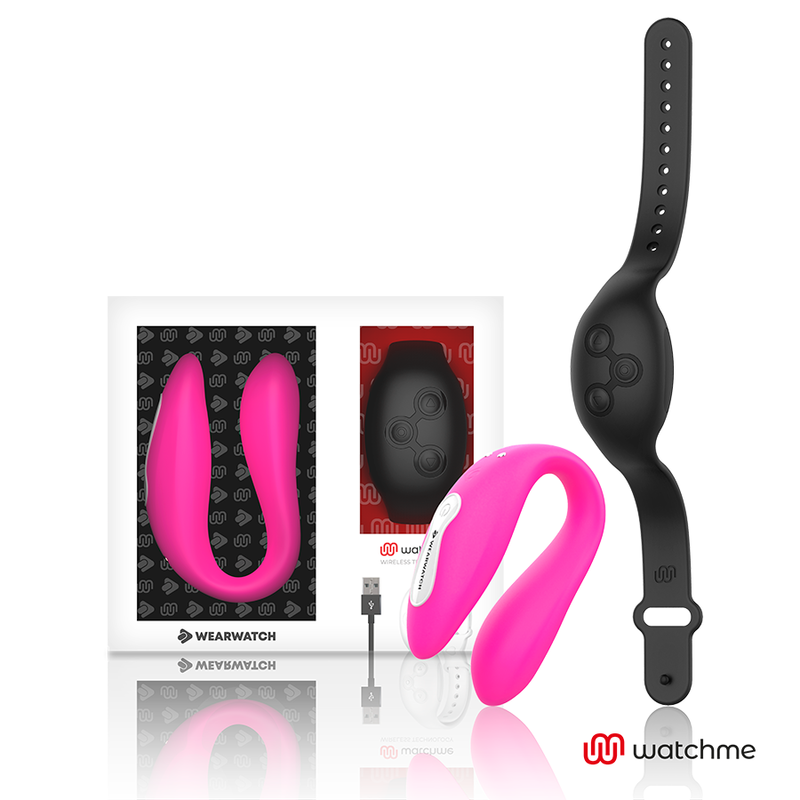 WearWatch Dual WatchMe Vibrator – Fuchsia/Schwarz