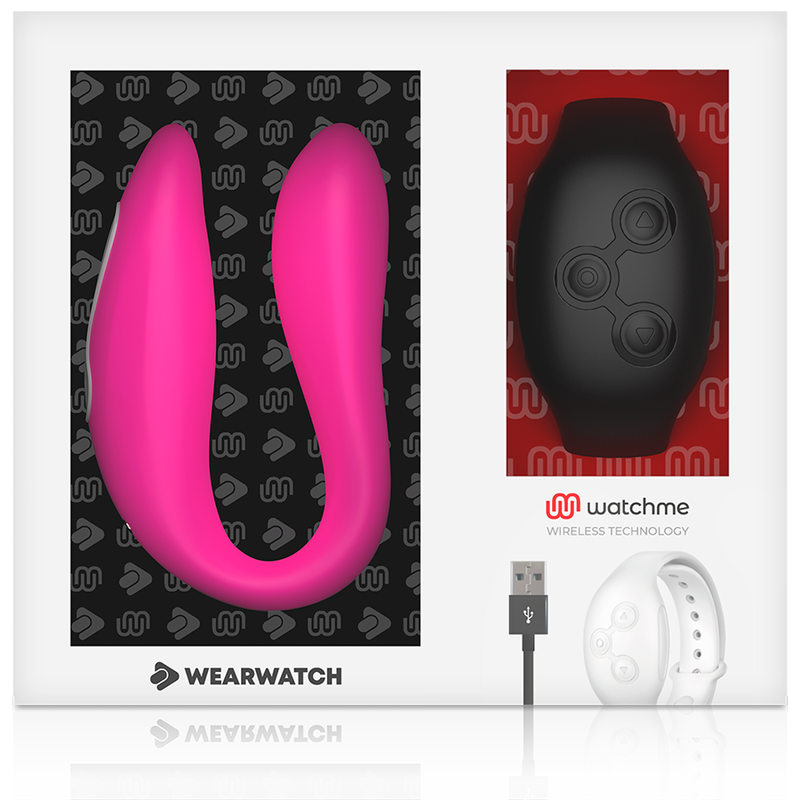 WearWatch Dual WatchMe Vibrator – Fuchsia/Schwarz