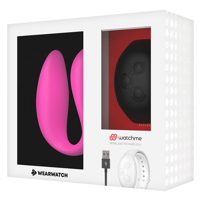 WearWatch Dual WatchMe Vibrator – Fuchsia/Schwarz