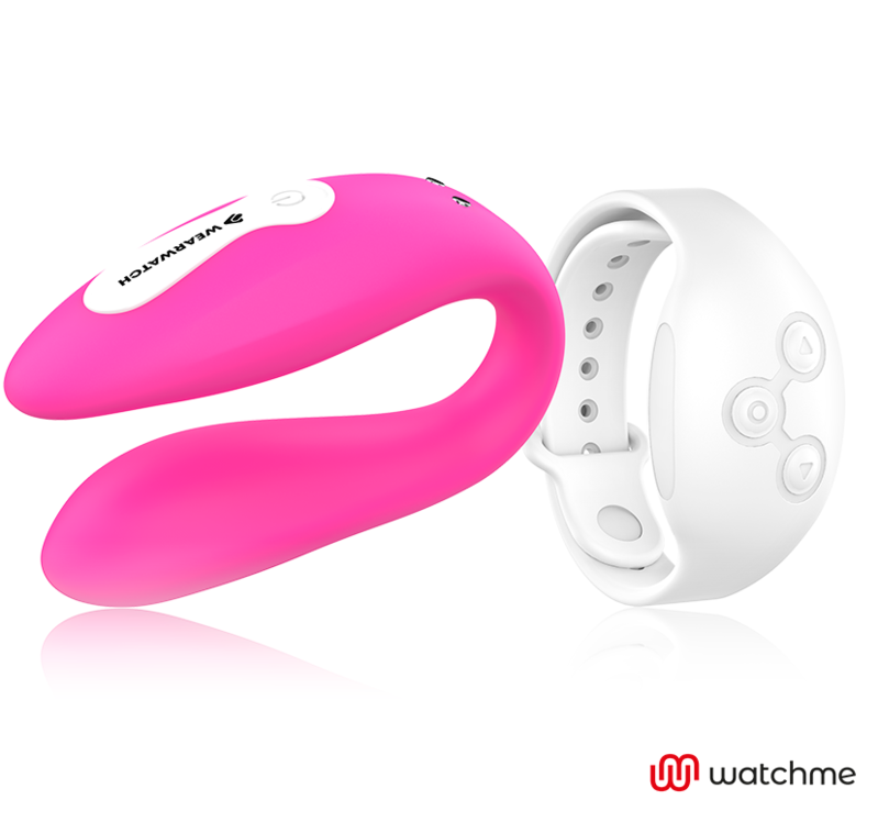 WearWatch Dual WatchMe Vibrator – Fuchsia/Weiß