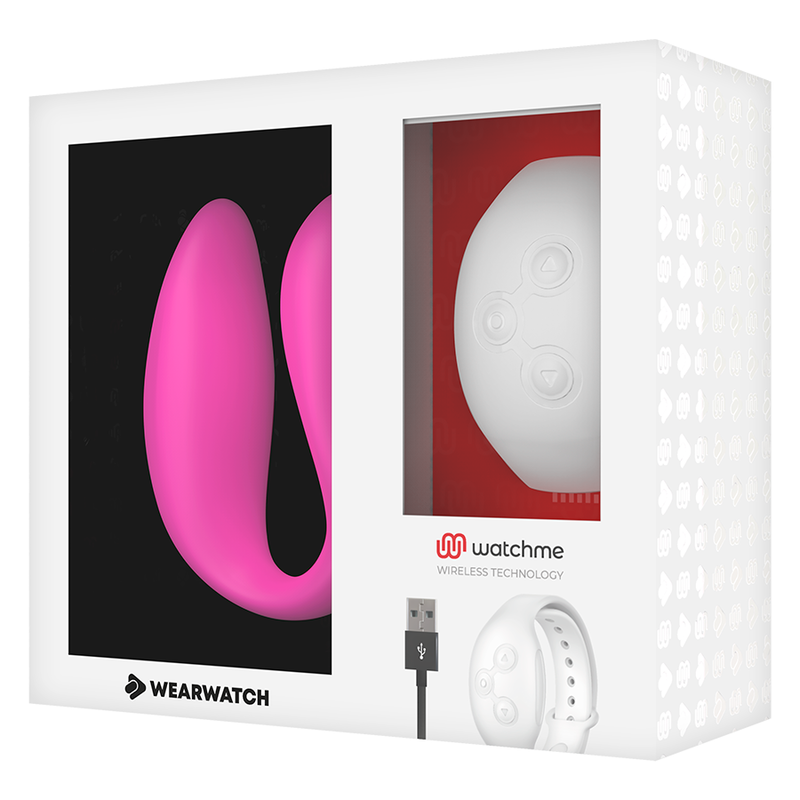 WearWatch Dual WatchMe Vibrator – Fuchsia/Weiß