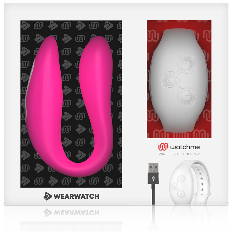 WearWatch Dual WatchMe Vibrator – Fuchsia/Weiß