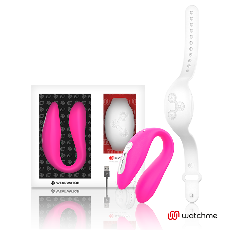 WearWatch Dual WatchMe Vibrator – Fuchsia/Weiß