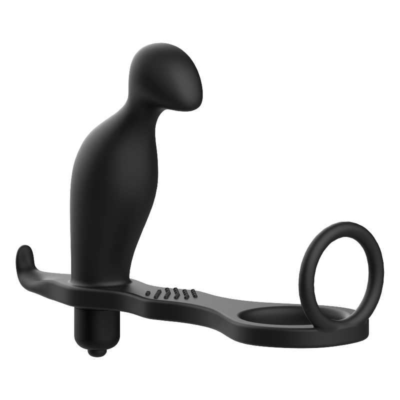 Addicted Toys Analplug mit Penisring Silikon 16 cm – Schwarz