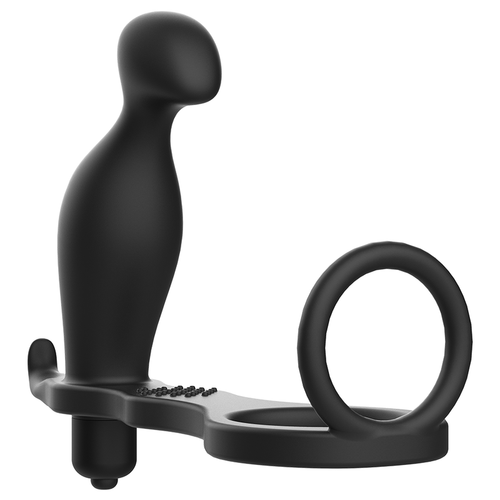 Addicted Toys Analplug mit Penisring Silikon 16 cm – Schwarz