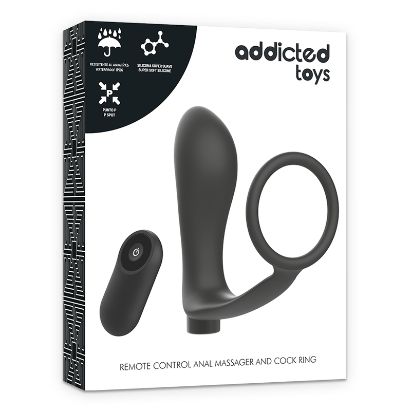 Addicted Toys Anal-Plug + Penisring mit Fernbedienung – USB
